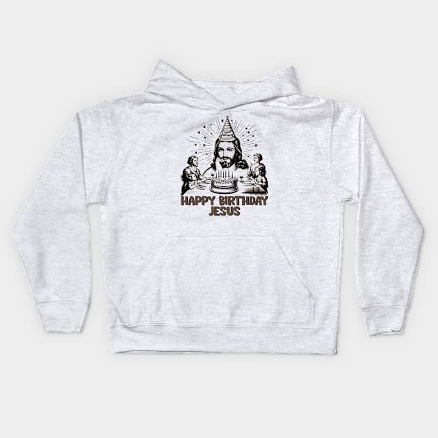 Happy Birthday Jesus // Disciples Last Supper Christmas Kids Hoodie by Trendsdk